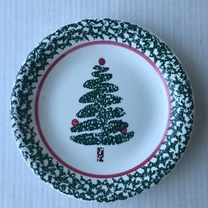 Set Of 4 Vintage Christmas Tree Dessert/Salad Plates 1996 8" Made In Ita…